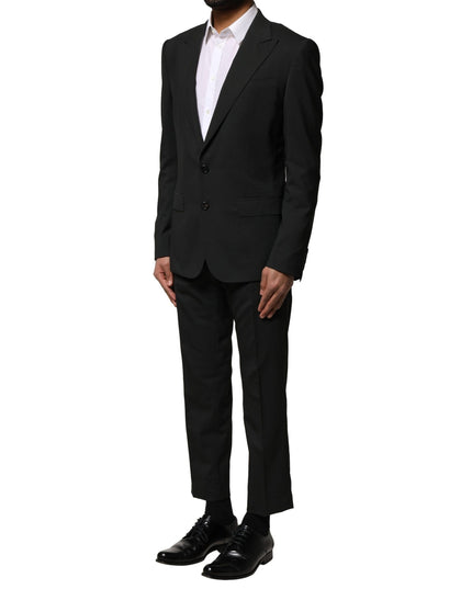 Dolce & Gabbana Black Wool 2 Piece Single Breasted Suit
