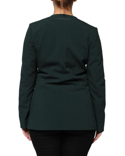 Maison Margiela Green Single Breasted One Button Coat Jacket