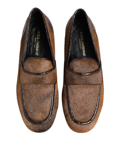 Dolce & Gabbana Brown Loafers Leather Slip On Men Dress Shoes