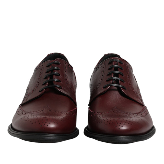 Dolce & Gabbana Brown Leather Lace Up Derby Dress Shoes