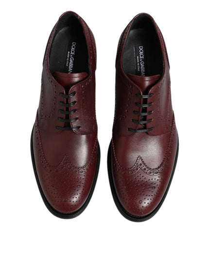 Dolce & Gabbana Brown Leather Lace Up Derby Dress Shoes