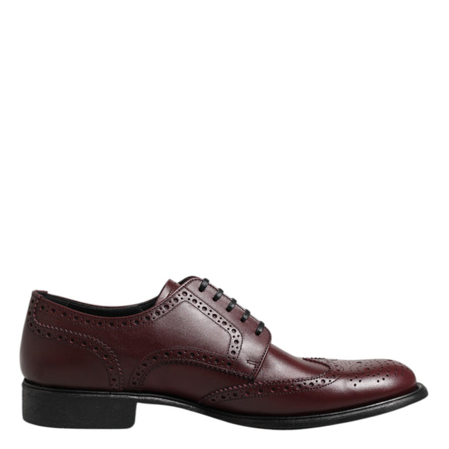 Dolce & Gabbana Brown Leather Lace Up Derby Dress Shoes
