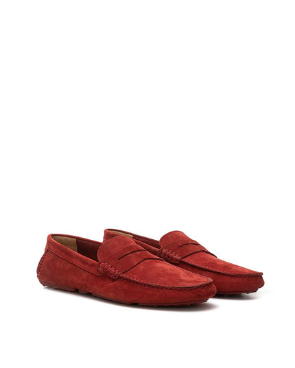 Bally Bordeaux Leather Moccassin