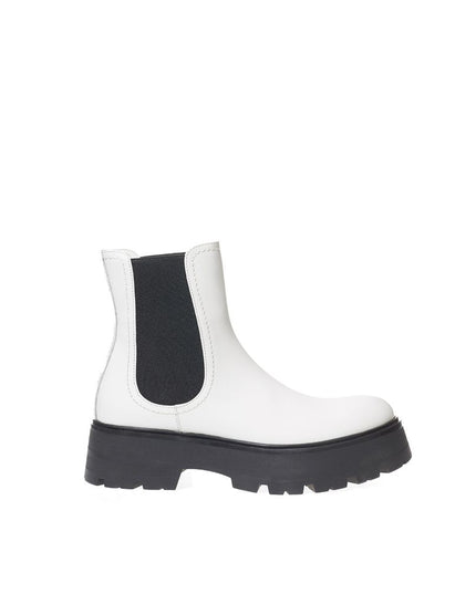 Alexander McQueen Black And White Leather Chelsea Boots