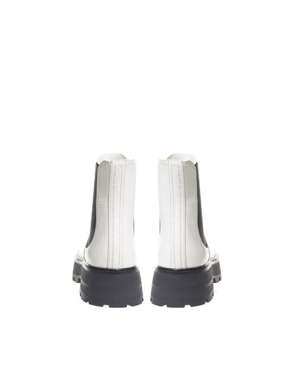 Alexander McQueen Black And White Leather Chelsea Boots