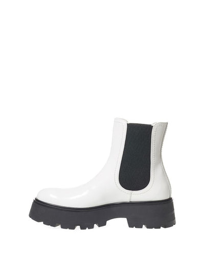 Alexander McQueen Black And White Leather Chelsea Boots