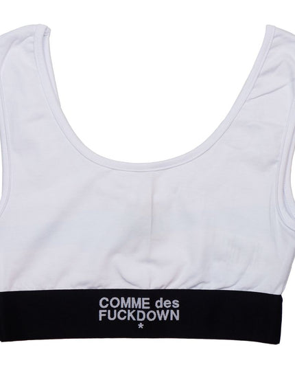 Comme Des Fuckdown White Cotton Women Top