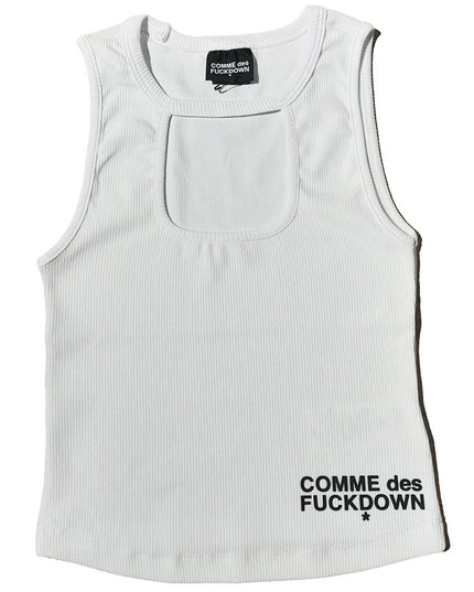 Comme Des Fuckdown White Cotton Women Top