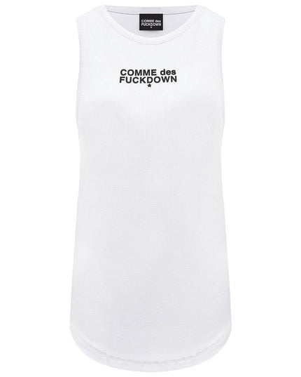 Comme Des Fuckdown White Cotton Women Top