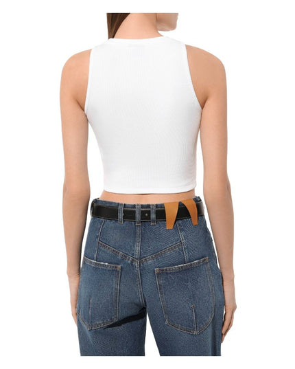 Comme Des Fuckdown White Cotton Women Cropped T-Shirt