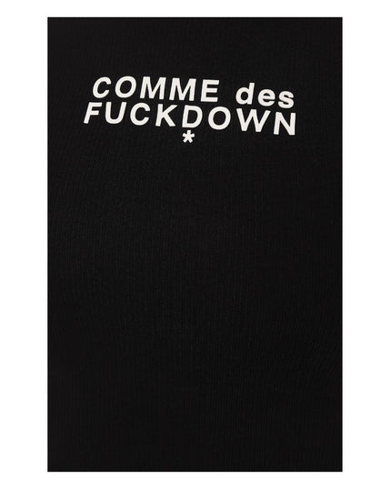 Comme Des Fuckdown Black Cotton Women Cropped Top