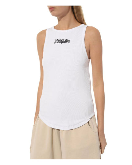 Comme Des Fuckdown White Cotton Women Top