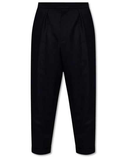 Balmain Black Cotton Men Trousers