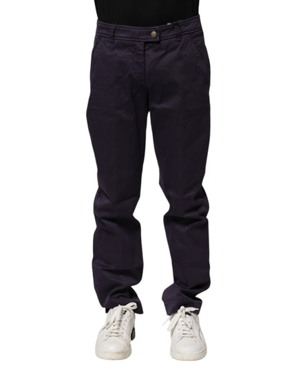 Incotex Dark Purple Mid Waist Casual Straight Pants