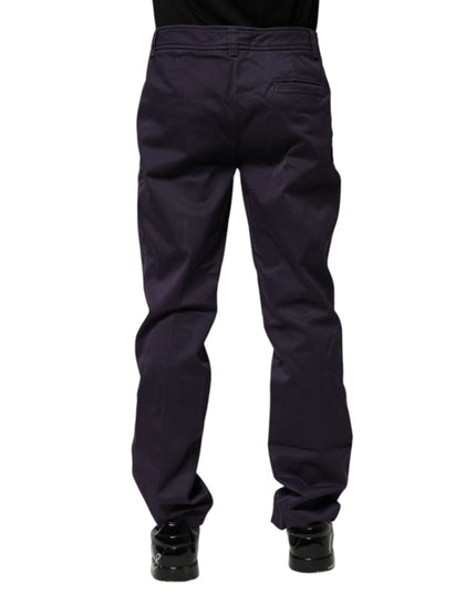 Incotex Dark Purple Mid Waist Casual Straight Pants