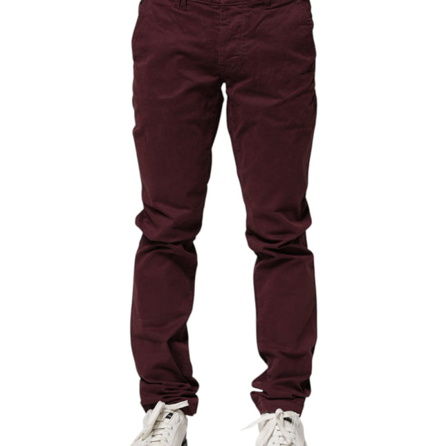 CYCLE Maroon Cotton Stretch Skinny Fit Men Denim Jeans