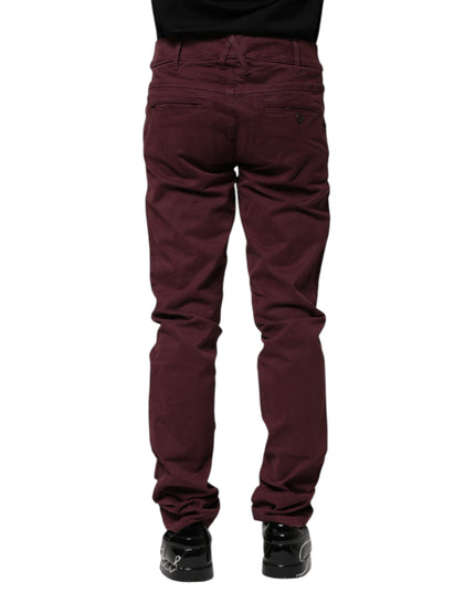 CYCLE Maroon Cotton Stretch Skinny Fit Men Denim Jeans