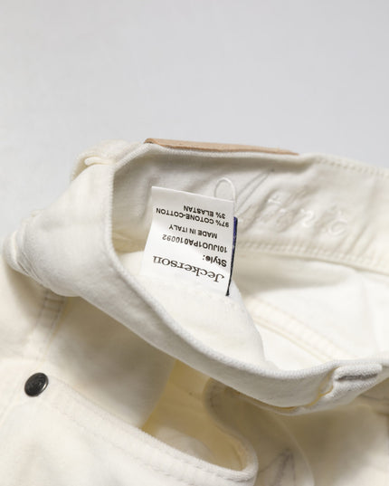 Jeckerson White Cotton Stretch Straight Fit Men Denim Jeans