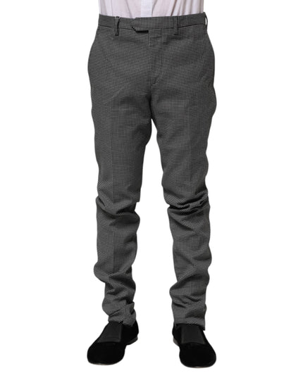 BENCIVENGA Black White Checkered Tapered Dress Pants