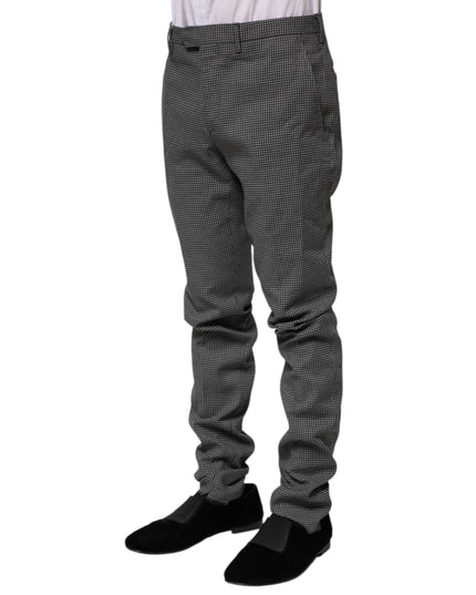 BENCIVENGA Black White Checkered Tapered Dress Pants