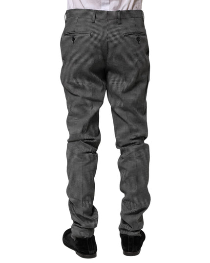 BENCIVENGA Black White Checkered Tapered Dress Pants