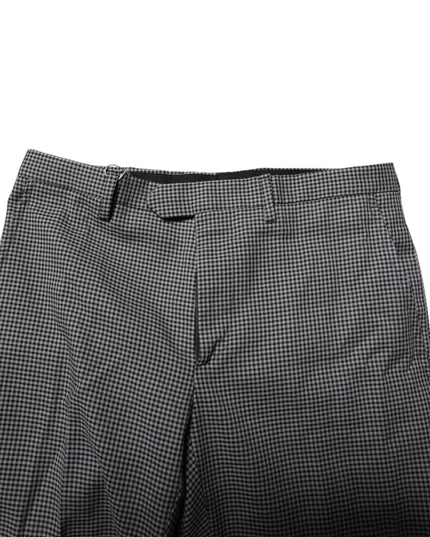 BENCIVENGA Black White Checkered Tapered Dress Pants