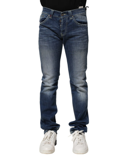 Dondup Blue Washed Skinny Fit Casual Men Denim Jeans