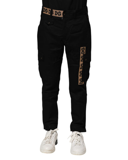 Dolce & Gabbana Black Cotton Cargo Casual Pants