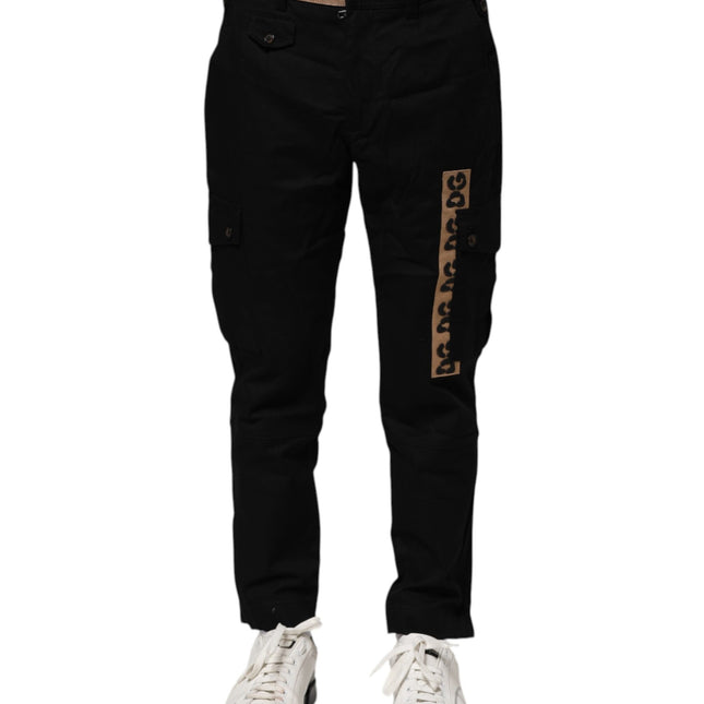 Dolce & Gabbana Black Cotton Cargo Casual Pants