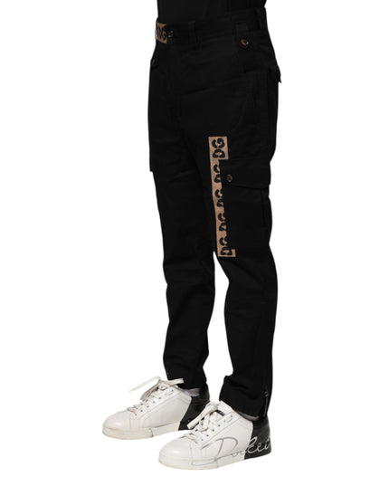Dolce & Gabbana Black Cotton Cargo Casual Pants
