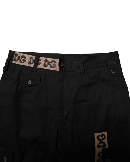 Dolce & Gabbana Black Cotton Cargo Casual Pants