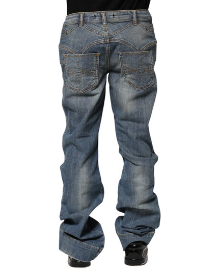 Just Cavalli Blue Washed Straight Fit Men Denim Jeans
