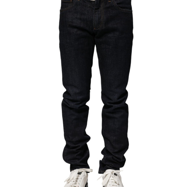 Dolce & Gabbana Black Cotton Skinny Denim Men Jeans