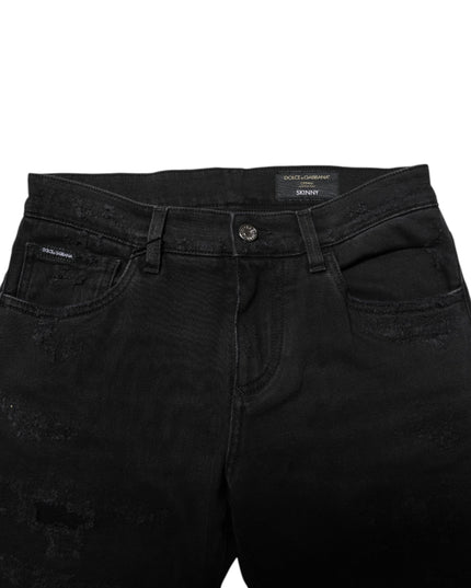 Dolce & Gabbana Black Cotton Skinny Men Denim Jeans