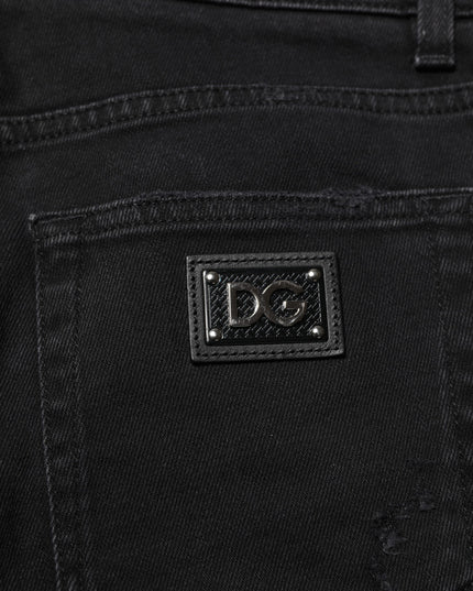 Dolce & Gabbana Black Cotton Skinny Men Denim Jeans