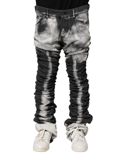 Dolce & Gabbana Black Tie Dye Straight Denim Jeans
