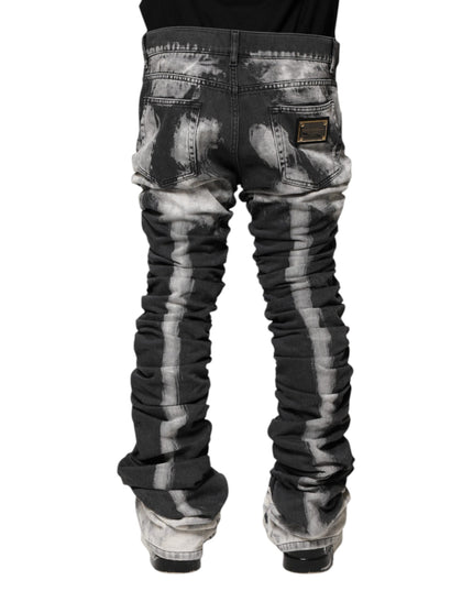 Dolce & Gabbana Black Tie Dye Straight Denim Jeans