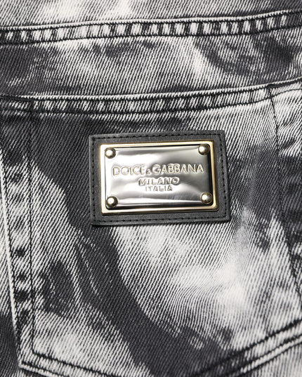 Dolce & Gabbana Black Tie Dye Straight Denim Jeans