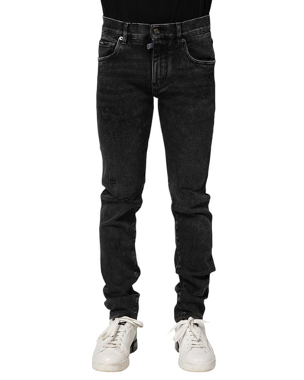 Dolce & Gabbana Black Cotton Skinny Men Denim Jeans