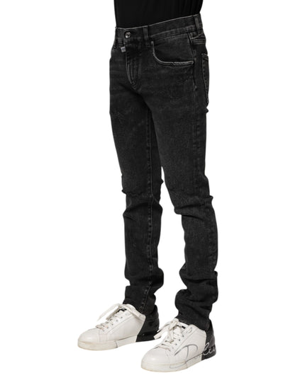 Dolce & Gabbana Black Cotton Skinny Men Denim Jeans