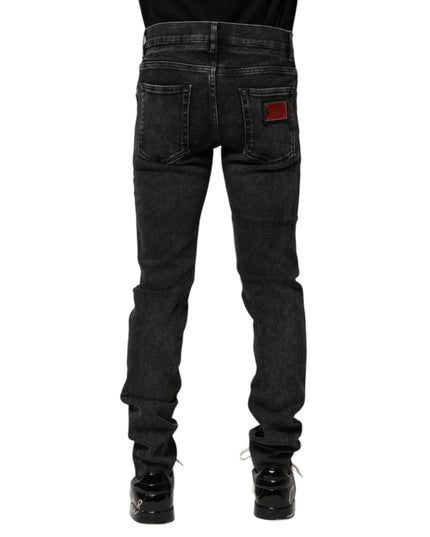 Dolce & Gabbana Black Cotton Skinny Men Denim Jeans