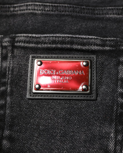 Dolce & Gabbana Black Cotton Skinny Men Denim Jeans