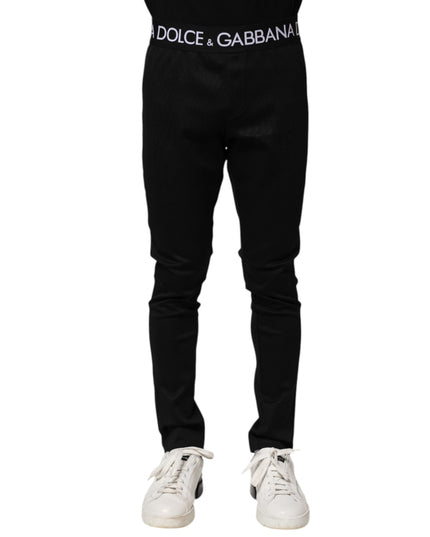 Dolce & Gabbana Black Nylon Skinny Men Jogger Pants