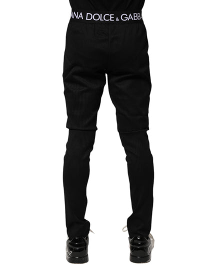 Dolce & Gabbana Black Nylon Skinny Men Jogger Pants