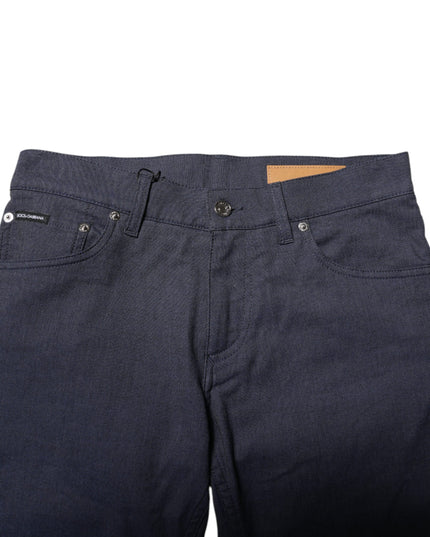 Dolce & Gabbana Dark Blue Cotton Skinny Denim Jeans