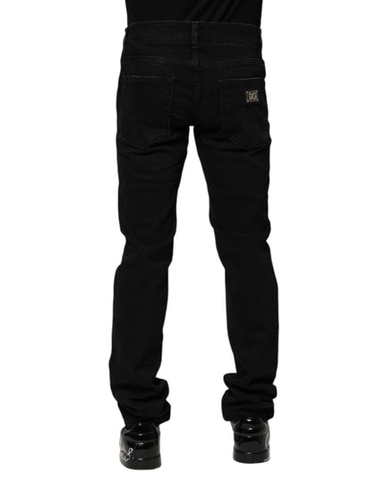 Dolce & Gabbana Black Cotton Skinny Men Denim Jeans