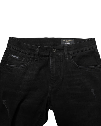 Dolce & Gabbana Black Cotton Skinny Men Denim Jeans