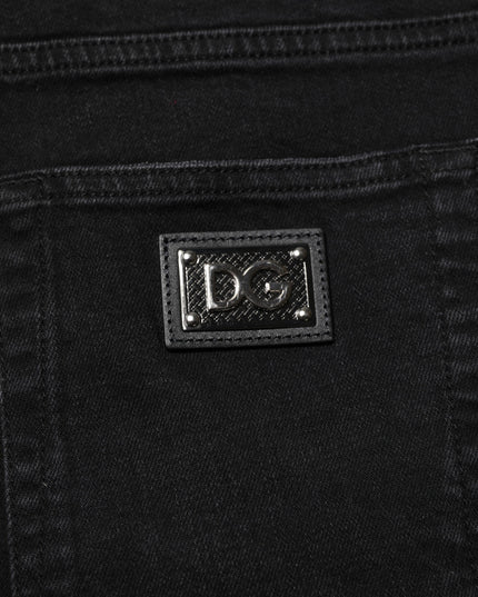 Dolce & Gabbana Black Cotton Skinny Men Denim Jeans