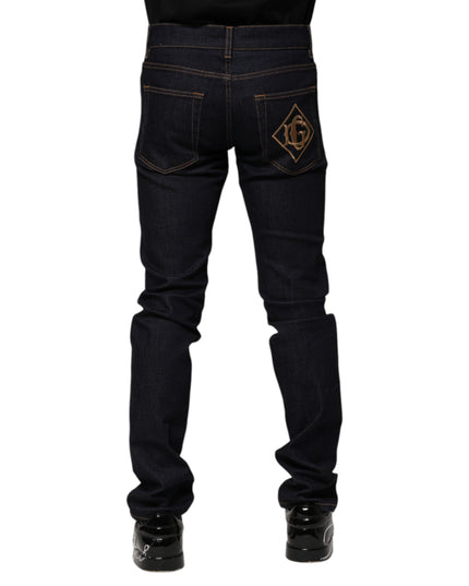 Dolce & Gabbana Black Cotton Skinny Men Denim Jeans