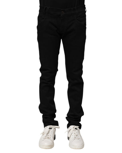 Dolce & Gabbana Black Cotton Skinny Men Denim Jeans